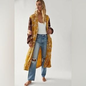 Sabrina Bohemian Duster Jacket Mustard Floral